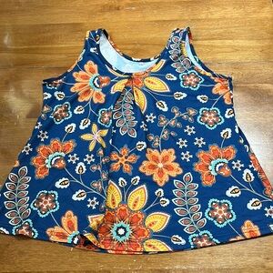 NWOT • Pleated Flora Tank Top